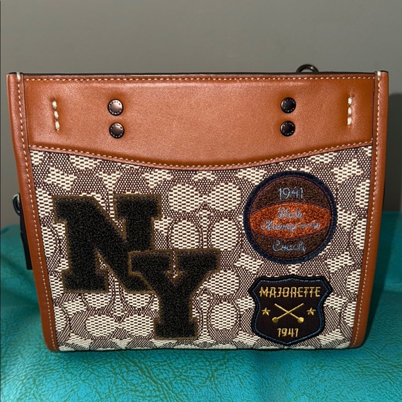 Coach Rogue Signature Textile Jacquard With Varsity Patches Small Purse Bag - Picture 1 of 16
